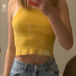 Yellow crop top